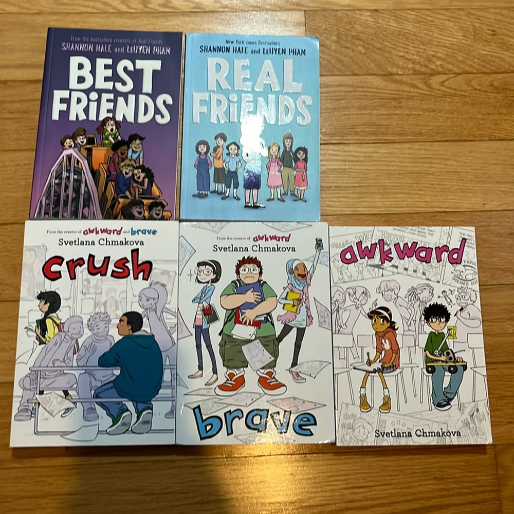 Best friends lot of 2 and crush, brave and awkward books. Hale and chmakova